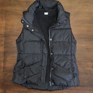 EUC J Crew charcoal down vest, women’s size medium